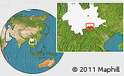 Satellite Location Map of Jinping, highlighted parent region