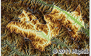 Physical Map of Jinping, darken