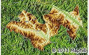Physical Map of Jinping, satellite outside