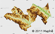 Physical Map of Jinping, single color outside