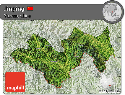 Satellite Map of Jinping, lighten