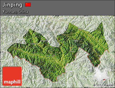 Satellite Map of Jinping, lighten