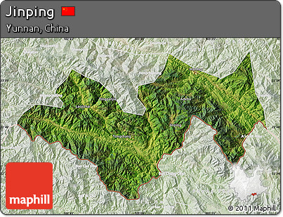 Satellite Map of Jinping, lighten