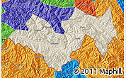 Shaded Relief Map of Jinping, political outside