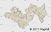 Shaded Relief Map of Jinping, single color outside