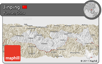 Classic Style Panoramic Map of Jinping