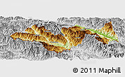 Physical Panoramic Map of Jinping, lighten, desaturated