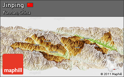 Physical Panoramic Map of Jinping, lighten