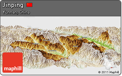 Physical Panoramic Map of Jinping, lighten