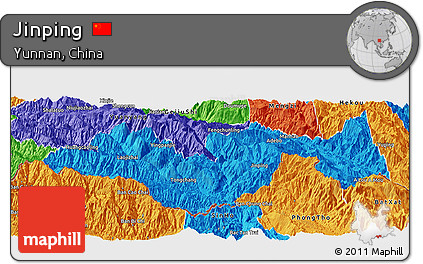Political Panoramic Map of Jinping
