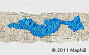 Political Panoramic Map of Jinping, shaded relief outside