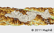 Shaded Relief Panoramic Map of Jinping, physical outside