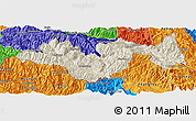 Shaded Relief Panoramic Map of Jinping, political outside