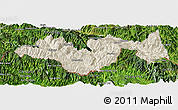 Shaded Relief Panoramic Map of Jinping, satellite outside