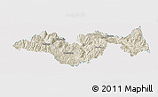 Shaded Relief Panoramic Map of Jinping, single color outside