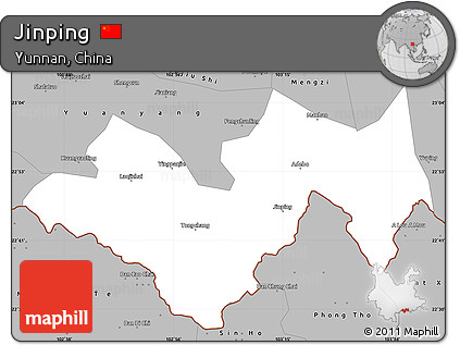 Gray Simple Map of Jinping