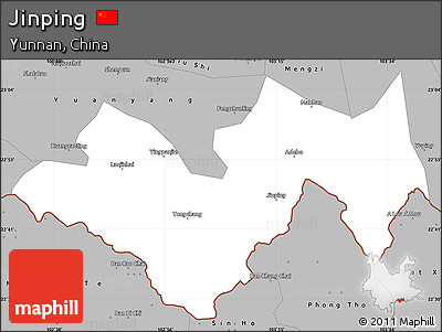 Gray Simple Map of Jinping