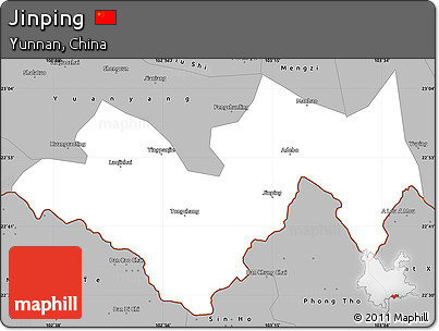Gray Simple Map of Jinping