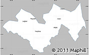 Gray Simple Map of Jinping, single color outside