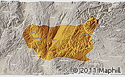 Physical 3D Map of Kaiyuan Shi, lighten, semi-desaturated