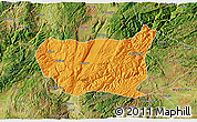 Political 3D Map of Kaiyuan Shi, satellite outside