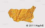 Political 3D Map of Kaiyuan Shi, single color outside