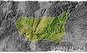 Satellite 3D Map of Kaiyuan Shi, desaturated
