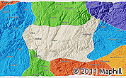 Shaded Relief 3D Map of Kaiyuan Shi, political outside