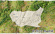 Shaded Relief 3D Map of Kaiyuan Shi, satellite outside
