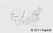 Silver Style 3D Map of Kaiyuan Shi, single color outside