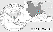 Blank Location Map of Kaiyuan Shi, highlighted country, highlighted parent region