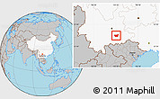 Gray Location Map of Kaiyuan Shi, highlighted country
