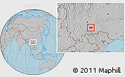 Gray Location Map of Kaiyuan Shi, hill shading