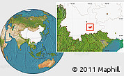 Satellite Location Map of Kaiyuan Shi, highlighted country