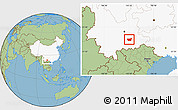 Savanna Style Location Map of Kaiyuan Shi, highlighted country