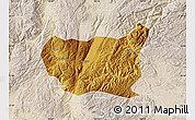 Physical Map of Kaiyuan Shi, lighten