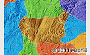 Physical Map of Kaiyuan Shi, political outside