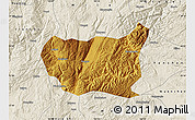 Physical Map of Kaiyuan Shi, shaded relief outside