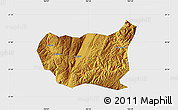 Physical Map of Kaiyuan Shi, single color outside