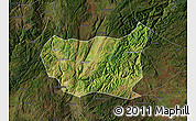 Satellite Map of Kaiyuan Shi, darken