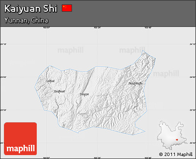 Silver Style Map of Kaiyuan Shi, single color outside
