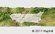 Shaded Relief Panoramic Map of Kaiyuan Shi, satellite outside