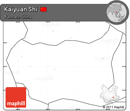 Blank Simple Map of Kaiyuan Shi, no labels