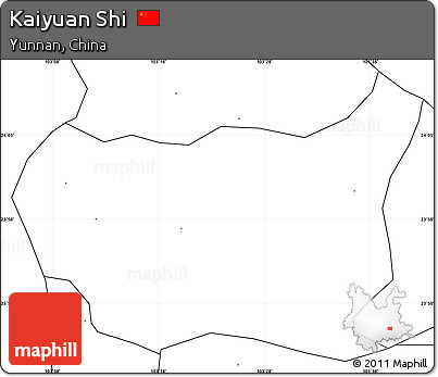 Blank Simple Map of Kaiyuan Shi, no labels