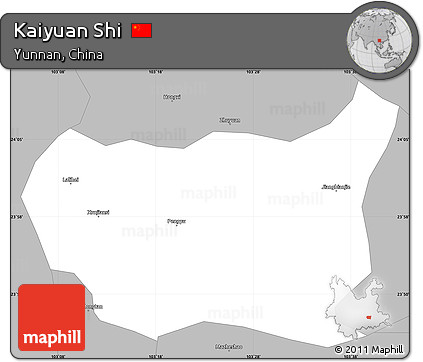 Gray Simple Map of Kaiyuan Shi