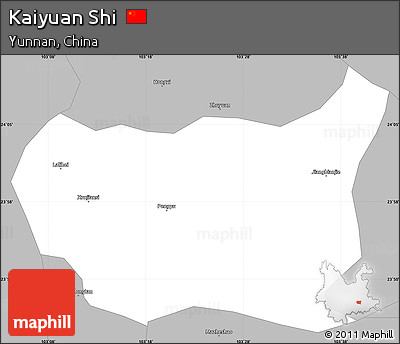 Gray Simple Map of Kaiyuan Shi