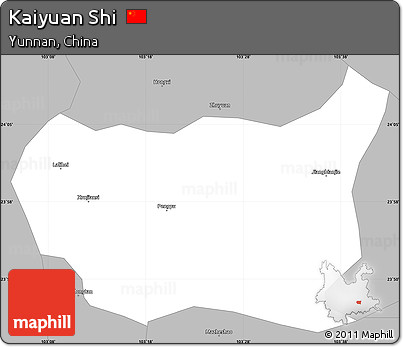 Gray Simple Map of Kaiyuan Shi