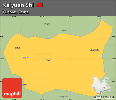 Savanna Style Simple Map of Kaiyuan Shi