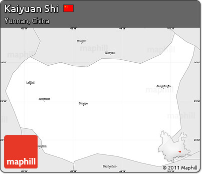 Silver Style Simple Map of Kaiyuan Shi