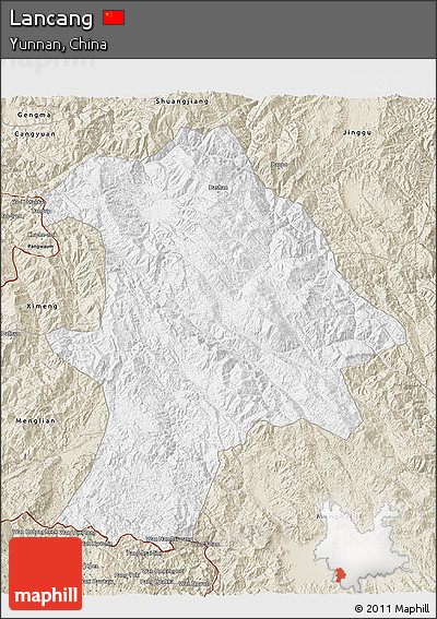 Classic Style 3D Map of Lancang